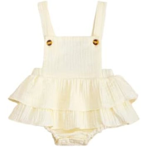 Newborn Baby Girl Clothes Ruffle Halter Bubble Romper Sleeveless Jumpsuit Overall Summer Cute Baby Girl Outfit