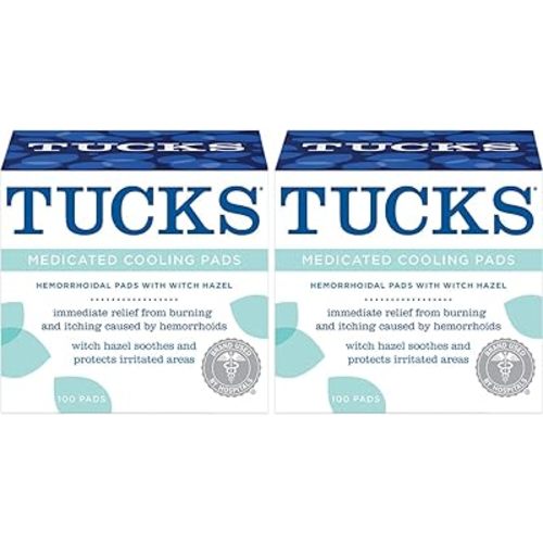 Tucks Medicated Hemorrhoid Cooling Pads. 100 Pads Each (Pack of 2)