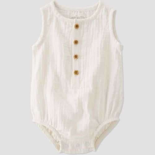 Little Planet by Carter's Organic Baby Gauze Bubble Jumpsuit, Color: White, Size: 9M