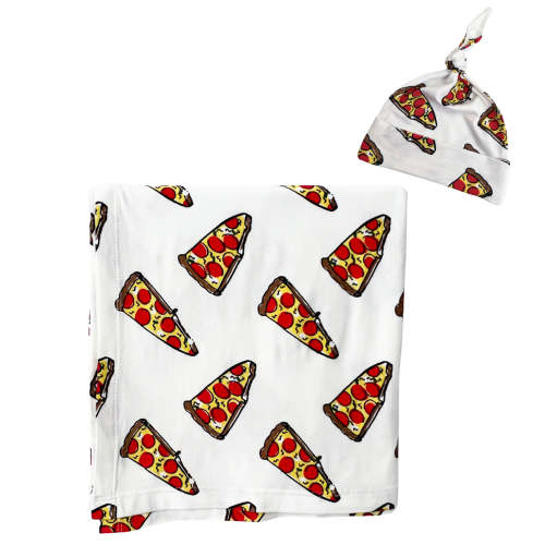 Stretch Swaddle Blanket & Hat Set, Pizza