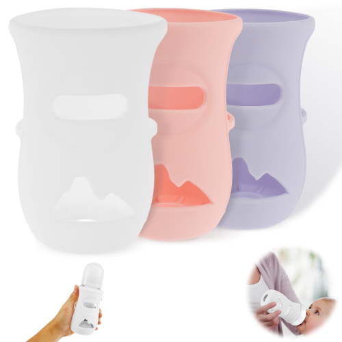 Silicone Sleeves Silicone Baby Bottle Cover Insulated Glass Bottle Compatible with AVENT Glass Natural Baby Bottle 4/8Oz