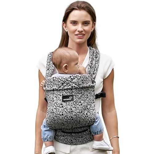 GROWNSY Baby Carrier Newborns to Toddlers, Ergonomic Baby Toddler Carrier Wraps with Head Support, Easy to Wear, Infant Carrier Baby Gift, Travel and Hiking Friendly, 7 to 44 lb (Gray-Leopard)
