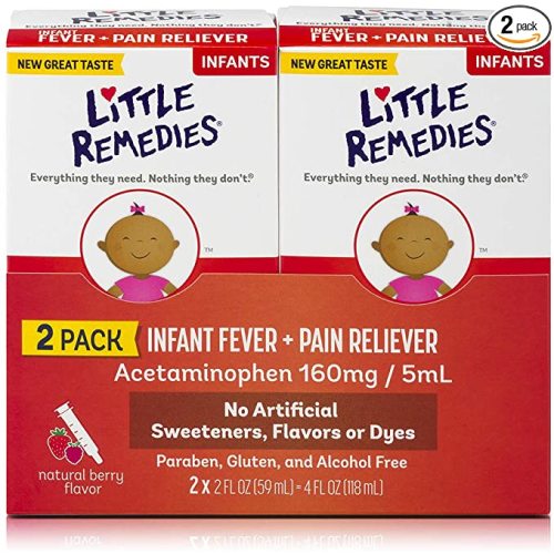 Little Remedies Infant Fever & Pain Reliever, Natural Berry Flavor, 2 Fl Oz (Pack of 2)