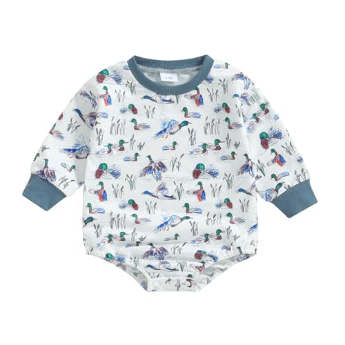 Pudcoco Duck Hunting Baby Clothes Infant Baby Boys Girls Long Sleeve Mallard Duck Sweatshirt Romper Bodysuit