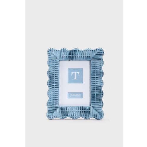5x7 Blue Wicker Weave Frame | Two's Company