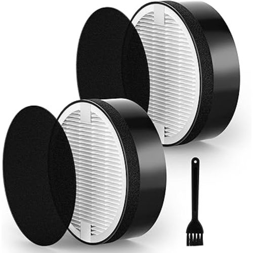 LV-H132 Replacement Filter Compatible with LEVOIT LV-H132 Air Puri-fier Replacement Filter, 3-in-1 H13 True HEPA Filt-er High-Efficiency Activated Carbon Filt-er, Part # LV-H132-RF, 2 Pack