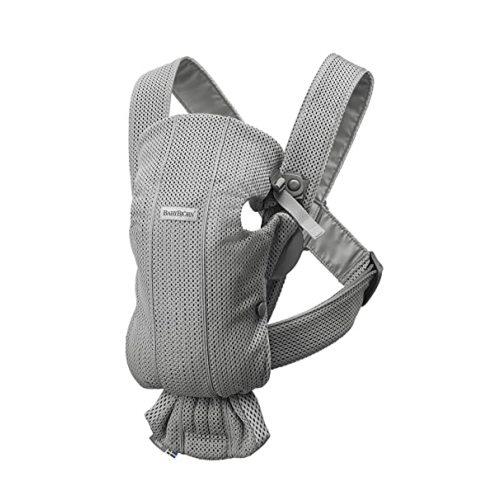 BabyBjörn Baby Carrier Mini, Gray, 3D Mesh | Newborn Carrier (7-25 lbs), Ergonomic, Easy-to-Use