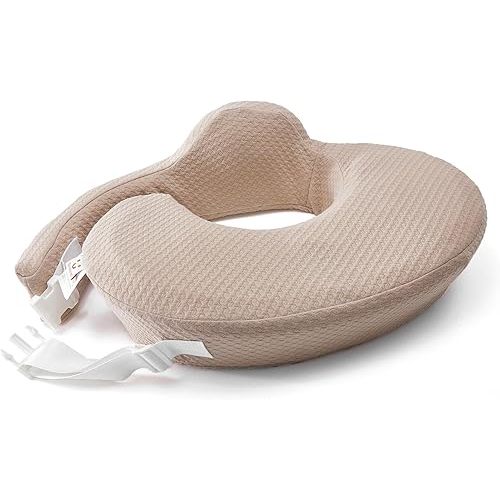 QSTEHEML Nursing Pillow for Breastfeeding Pillows with Waterproof Lining and Removable Pillowcase,Large Ergonomic Feeding Pillow,Nursing Pillows for Breastfeeding with Memory Sponges,Brown