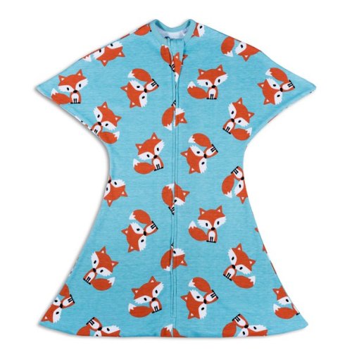 SleepingBaby Zipadee-Zip Swaddle Transition Baby Swaddle Blanket with Zipper, Cozy Baby Sleep Sack Wrap (Small 4-8 Months | 12-19 lbs, 25-29 inches | Friendly Fox)