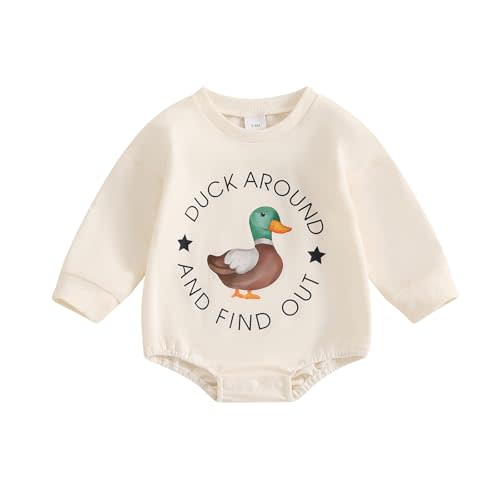 Pudcoco Duck Hunting Baby Clothes Infant Baby Boys Girls Long Sleeve Mallard Duck Sweatshirt Romper Bodysuit