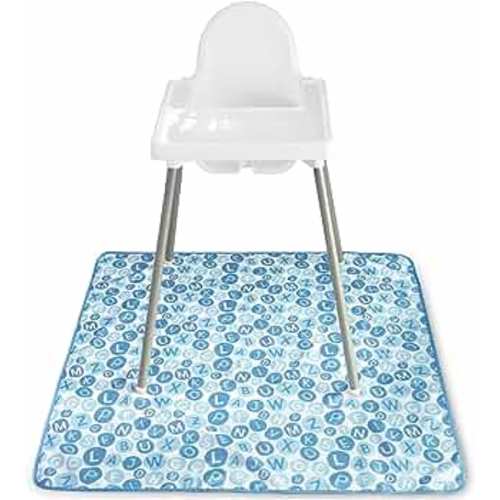 S&T INC. Baby Splat Mat for Under High Chair, Water Resistant Floor Mat with Anti-Skid Backing, 42 Inches by 42 Inches, Alphabet