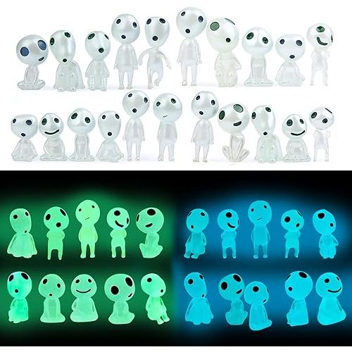 CCINEE 20Pcs Glow in Dark Tree Elves Fairy Luminous Ghost Micro Landscape Accessories Miniature Tree Elves Decoration for Garden Landscape Aquarium Dollhouse Potted Plants Decoration