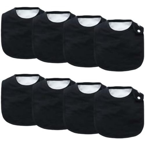 8 Pack Baby Bibs Unisex Adjustable Drooling Bibs with Snaps Ultra Soft Absorbent Teething Bibs for Boys and Girls