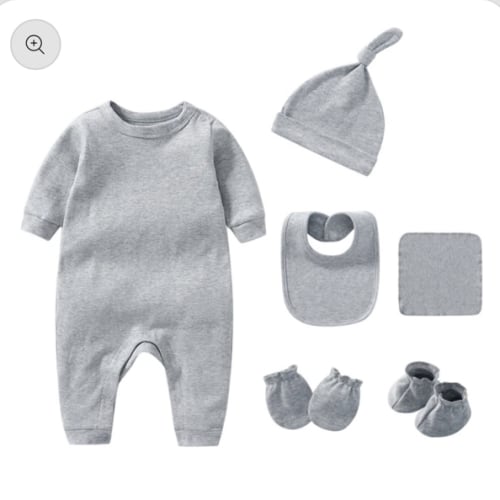 Newborn Solid Color Romper Hat, Bib, Gloves, Footwear, Square Scarf Se
– MyKids-USA™