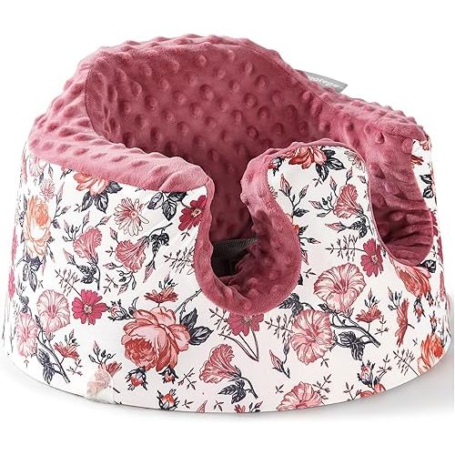 Seat Cover Compatible with Bumbo Seat and Nuby Seat, Breathable Baby Seat Cover,Soft Floor Seat Cover for Baby Girl Boy, Anti-Slip, Cover Only, Flower