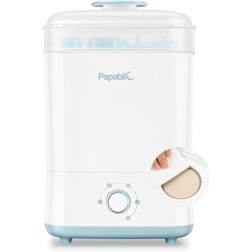 Papablic Baby Bottle Sterilizer and Dryer, Esterilizador De Biberones, Electric Steam Sterilizer for Baby Bottles, Pacifiers, and Pump Parts, Large Capacity 10 Bottle, Fast Sanitizes and Dries Bottles