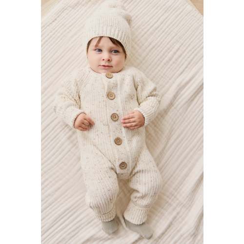 Alfie Knitted Onepiece - Oatmeal Hay Fleck