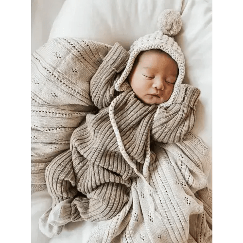 Luna + Luca Chunky Rib Pullover - Acorn, 6-12m