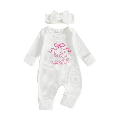 Baby Girl Winter Clothes Newborn Going Coming Home Outfit Ruffle Mitten Sweater Romper Cute Knitted Jumpsuit