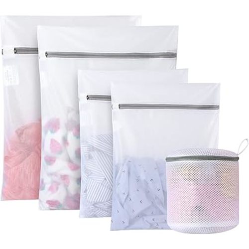 GOGOODA Laundry Mesh Wash Bags for Delicates (5 Set-2L, 2M, 1 Cylinder)