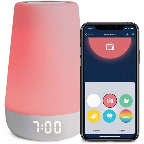 Hatch Rest+ Baby Sound Machine, Night Light, Time-to-Rise Plus Audio Monitor, White Noise Soother, Toddler Sleep Trainer, Kids Alarm Clock, Nightlight