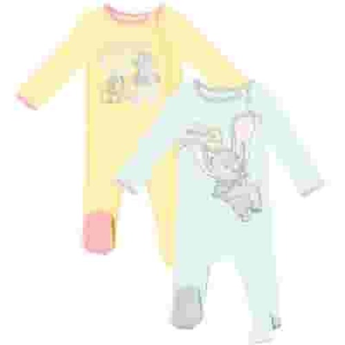 Disney Classics Lady and the Tramp Dumbo Newborn Baby Girls 2 Pack Sleep N' Play Coveralls 3-6 Months