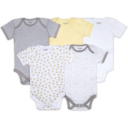 Burt's Bees Baby Unisex Baby Bodysuits, 5-pack Short & Long Sleeve One-pieces, 100% Organic Cotton Bodysuit