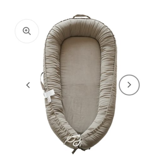 Baby Lounger for Newborn Infant 0-18 Months, Portable Adjustable Infant Floor Seat, Soft Breathable with 100% Organic Cotton Lounger Cover, Newborn Essentials (Golden Brown)