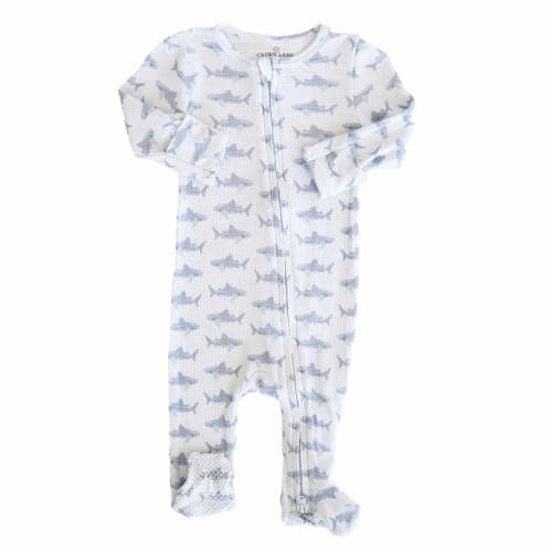 All Bamboo Waffle Zipper Footies