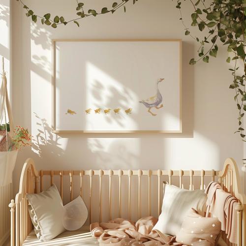 Mother Goose Watercolor Art Print: Whimsical Nursery Decor (Unframed)