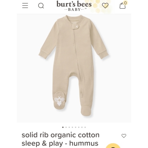 Solid Rib Organic Cotton Sleep & Play - Hummus – Burt's Bees Baby