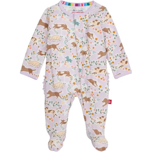 Magnetic Me Girls Modal Magnetic Baby Footie Pajamas | Silky Soft Modal Fabric | Best Fur-End Ruffle | 3-6 Months