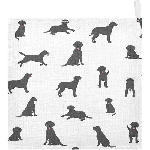 vvfelixl Baby Muslin Washcloths Labrador Retriever Dogs Baby Burp Cloths Cotton Baby Face Towel for Newborn Infants Boys Girls Soft and Absorbent 11.8 X 11.8 in, 3 Pack