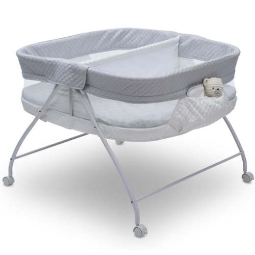 Little Folks Twin EZ Fold Ultra Compact Double Bassinet by Delta Children, Aqua Geo