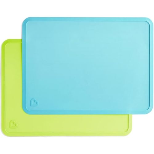 Munchkin® Spotless™ Silicone Placemats for Kids, 2 Pack, Blue/Green