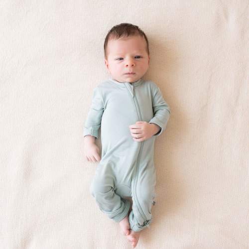 Zippered Romper in Sage
