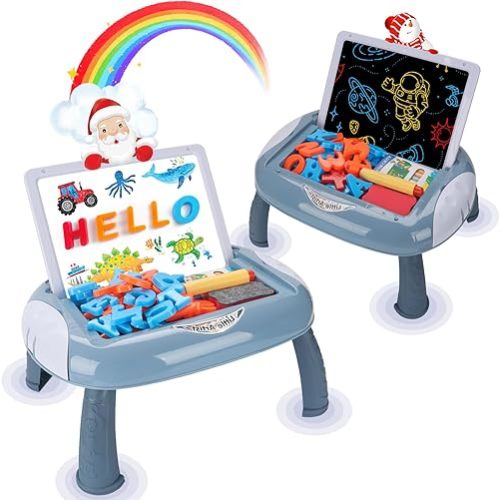 Toy for 1-2 Year Old Boys, Toddlers Toys with Magnetic Letters and Numbers, Art Easel for Kids 1 2 Year Old, Boy Birthday Christmas Gifts (Blue)