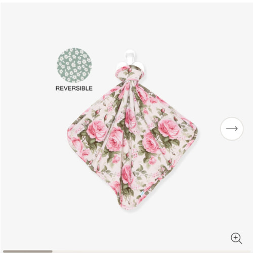 Floral Pink Reversible Baby Lovey | Sandrine & Ophelia