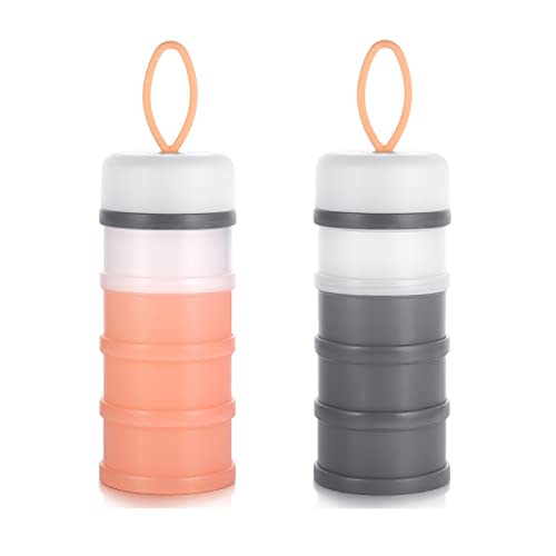Accmor 2 Pack Baby Formula Dispenser On The Go, Stackable Formula Dispenser Formula Container to Go, Non-Spill Portable Milk Powder Kids Snack Storage Container, BPA Free