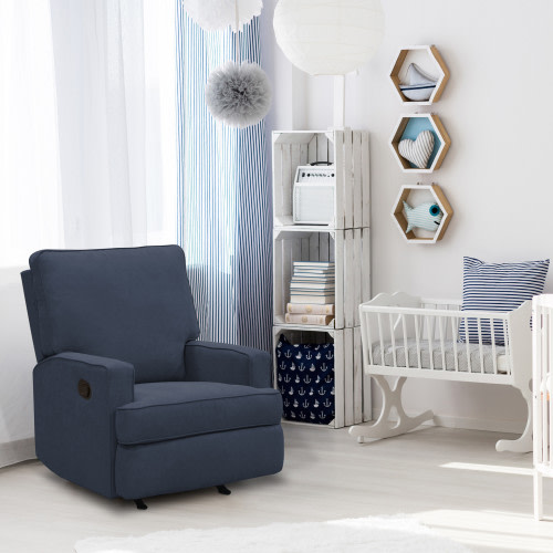 Baby Relax Salma Glider Rocker Recliner Chair - Navy Chenille