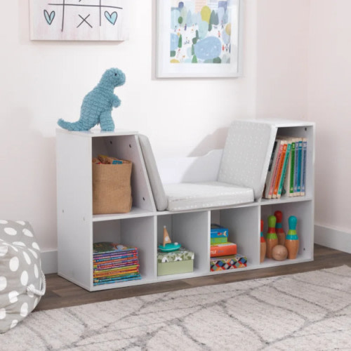 White Bookcase with Reading Nook