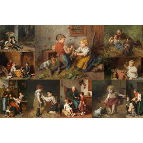 30 Felix Schlesinger Rare HQ Printable Paintings Wall Art Family House Gift Cottage Children Kitchen Farmhouse Art Digital Download