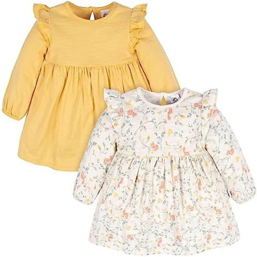 Gerber Baby Girls' Toddler 2-Pack Long Sleeve Dresses