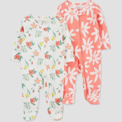 Carter's Just One You® Baby Girls' 2pk Sleep N' Play, Color: White/Orange, Size: 6M