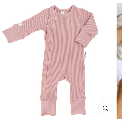 Baby Frill Onesie - Dusty Pink