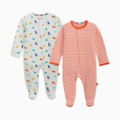 Magnetic Me Cloudstretch Magnetic Footie (2-Pack) - Dino Multi, 0-3 M