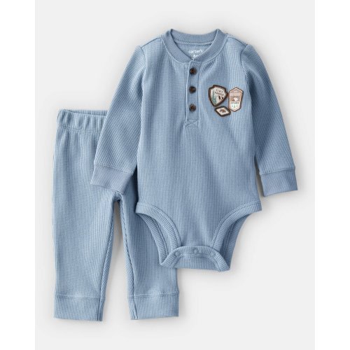 Baby 2-Piece Park Ranger Thermal Bodysuit Pant Set - Blue - Carter's | Carter's