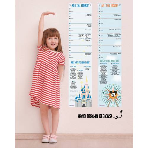 Kids Growth Chart Tracker - Disney Rides Growth Chart - Disney Ride Height Requirements Growth Chart