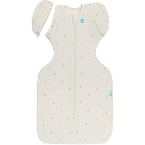 Love to Dream Swaddle Up Transition Bag, Viscose from Bamboo, Arms Up Position, Soft and Sustainable Bamboo Fabric, Sleep Bag, 1.0 TOG, (20-24°C) Ideal for Moderate Temps Cream Lemons, 13-19lbs
