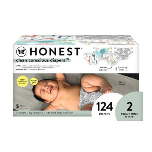 The Honest Company Clean Conscious Disposable Diapers Four Print Pack - Size 4 - 104ct